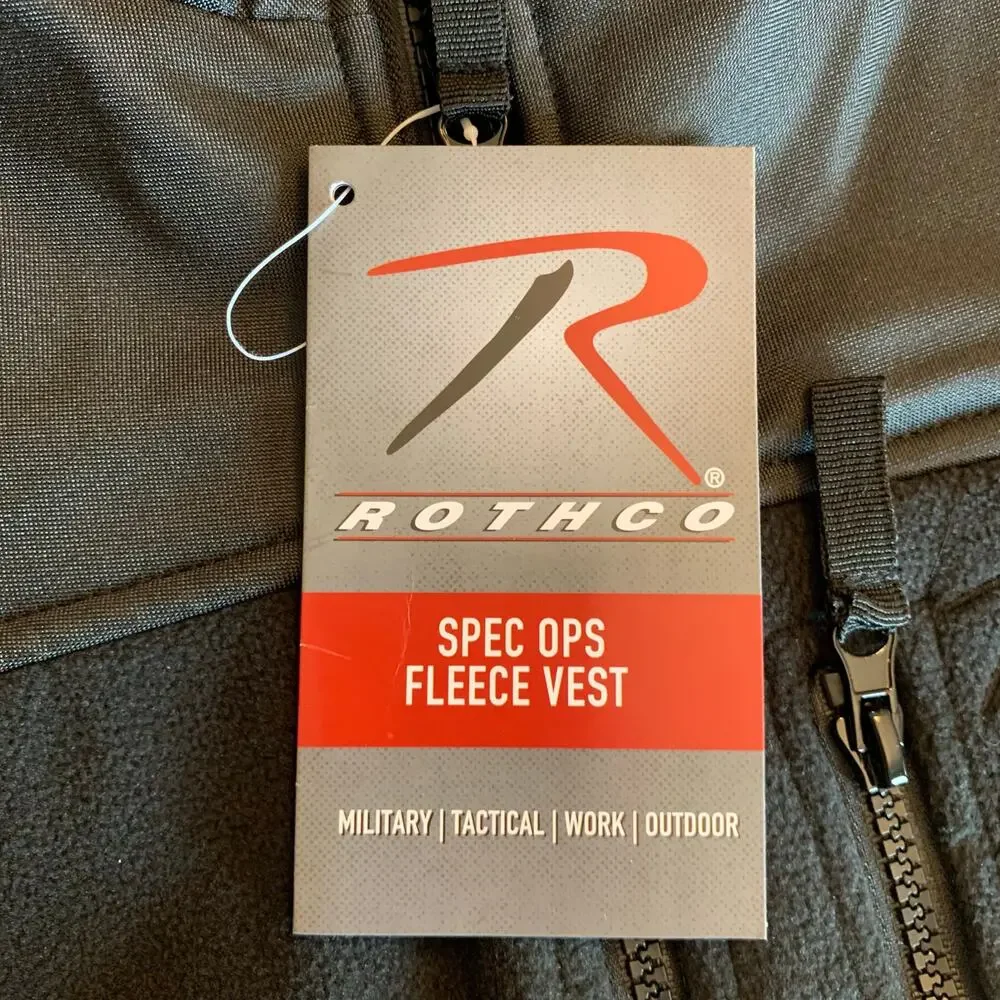 Rothco Men’s Spec Ops Tactical Vest Black Fleece Midweight Military Outdoor